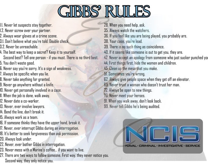 NCIS 2020 Gibbs' Rules Mouse Pad - Etsy Australia