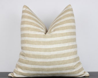 Stripe Tan Cotton Cover Pillow| Handwoven Pillow Covers| Cozy decor Cover Pillows| 18x18 20x20 22xx22