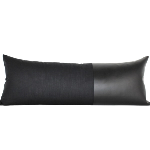 Black Lumbar Pillow Etsy