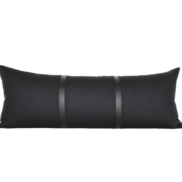 Black Lumbar Pillow Etsy