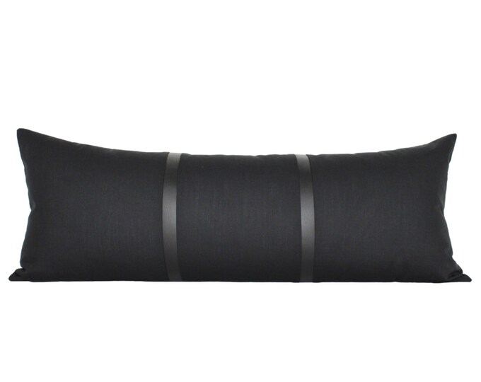 Modern Black With Cream Stripe Lumbar Pillow Cover Etsy