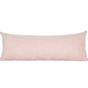 Pink Blush Extra Large Lumbar Cover Pillow| Handwoven Pillow Covers| 14x36 Lumbar Pillow Covers| Adorable Pink Blush Cover Pillow