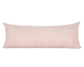 Pink Blush Extra Large Lumbar Cover Pillow| Handwoven Pillow Covers| 14x36 Lumbar Pillow Covers| Adorable Pink Blush Cover Pillow