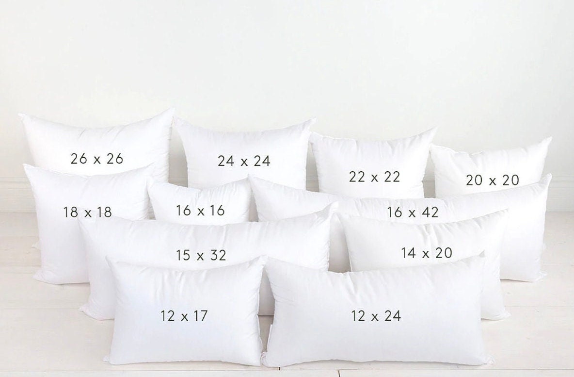 14 X 14 Square Size Decorative Throw Pillow Insert, Hypoallergenic Pillows,  Down Alternative Fill, White Cotton Cover, Breathable Firm Soft 