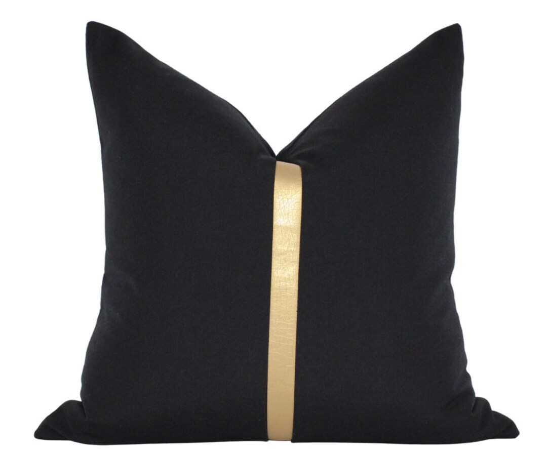 Black and Gold Decor Pillow Cover. Handwoven Pillow Cover for Decor ...