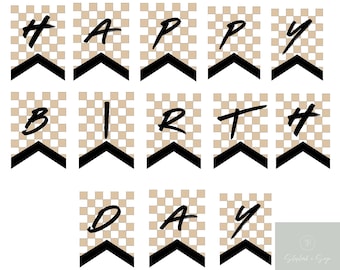 Checkered Birthday Pennant l Two Fast Birthday l Raceway Pennant Banner l Fast One Birthday l Checkered Pennant Banner l Racecar Birthday