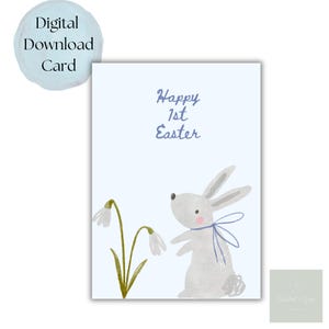 Prima cartolina di Pasqua l Cartolina di Pasqua per bambino l Prima Pasqua l Cartolina di Pasqua per bambino l Cartolina di Pasqua coniglietto l Pasqua per bambini l Cartolina coniglietto l Domenica delle Palme l Blu