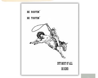 Sii radicato, sii tootin' ma soprattutto sii gentile l Arredamento per la cameretta dei bambini dei cowboy l Arredamento per la stanza dei cowboy l Arredamento da cowboy l Stampa digitale western l Country