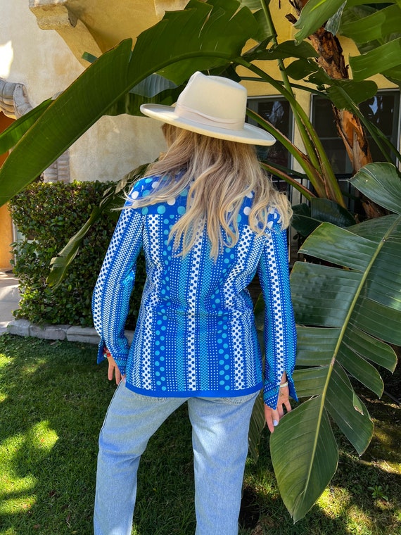 70s Dagger Collar Abstract Print Buttondown - image 4