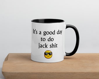 It's A Good Day Mug - White Ceramic Coffee Mug with Colored Handle and Rim