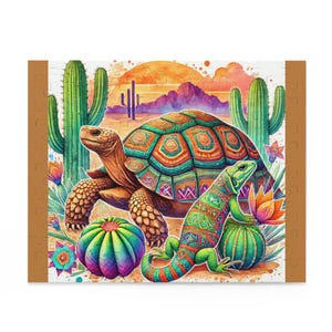 Colorful Desert Wildlife Puzzle, 120/252/500-Piece Jigsaw for Nature Lovers, Eco-Friendly Home Decor, Fun Family Activity, Great Gift Idea