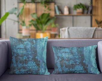 Blue Splash Print Premium Pillow Case