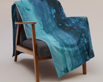 Abstract Paint Pour Print - Soft Touch Throw Blanket