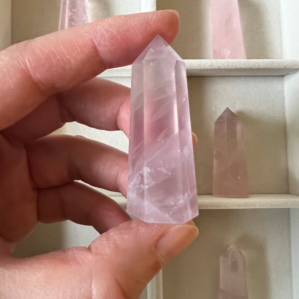 Mozambique Mini Rose Quartz Tower - Transparent and Gemmy