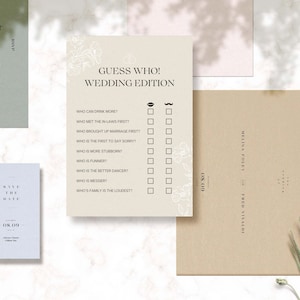 Ratet mal, wer Hochzeitstag, Script Er sagte, sie sagte Spiel, Hochzeitsspiele, Brautpartyspiele, Hochzeitsspiele