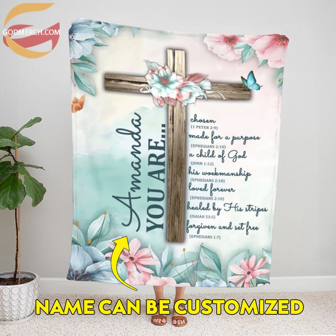 Custom Bible Verse Blanket, Christian Bible Custom Name You Are Blanket