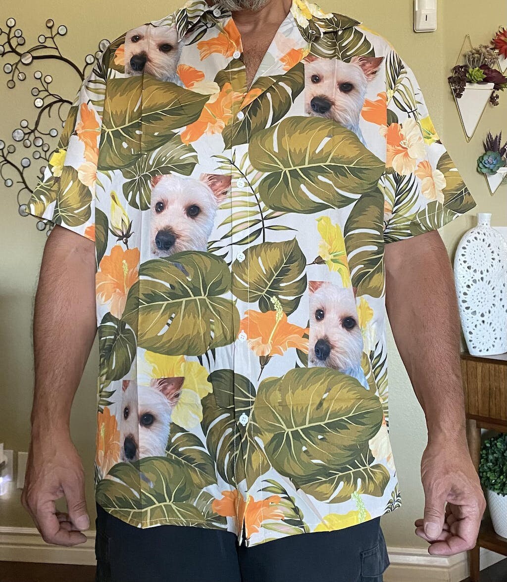 Custom Your Dog Face Hawaiian Shirt for Man Woman, Custom Hawaiian shirt sold by Healthful