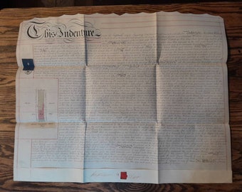 Victorian Indenture, Antique Beautifully Hand Written Contract on Vellum Paper, 18th January 1855