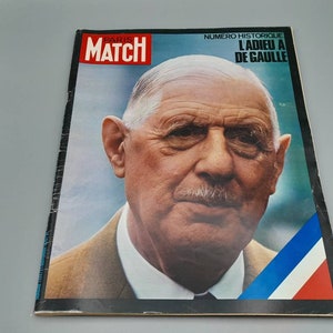 Paris Match, Numero 1124 addio a de Gaulle, 21 novembre 1970 - Rivista vintage, Large, Numero Historique
