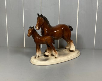 Hertwig Horse and Foul, Porcelain Figurine, Made in Germany c1941-1958