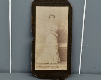 Antique Sepia Portrait Photograph of a Lady