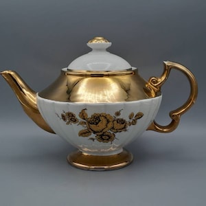 Ellgreave Teapot, Vintage Teapot With Gold Gilding