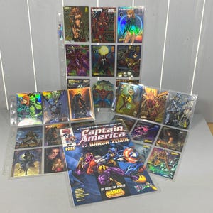Collection of 90s Marvel Wizard Trading Cards, Plus Sealed Captain