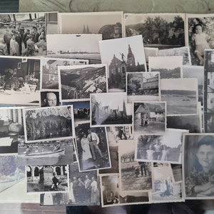 Collection of 50 Assorted Vintage Photographs, Old Black and White / Sepia Photographs, Unique Photo Bundle
