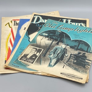 Assorted 5 Vintage Music Sheets, Play along Music Sheets