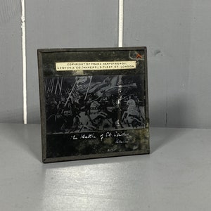 Antique Black and White Magic Lantern Slide, Newton & Co Fleet Street London “The Battle”