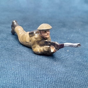 Vintage Toy Soldier, World War Military Laying Down Rifleman