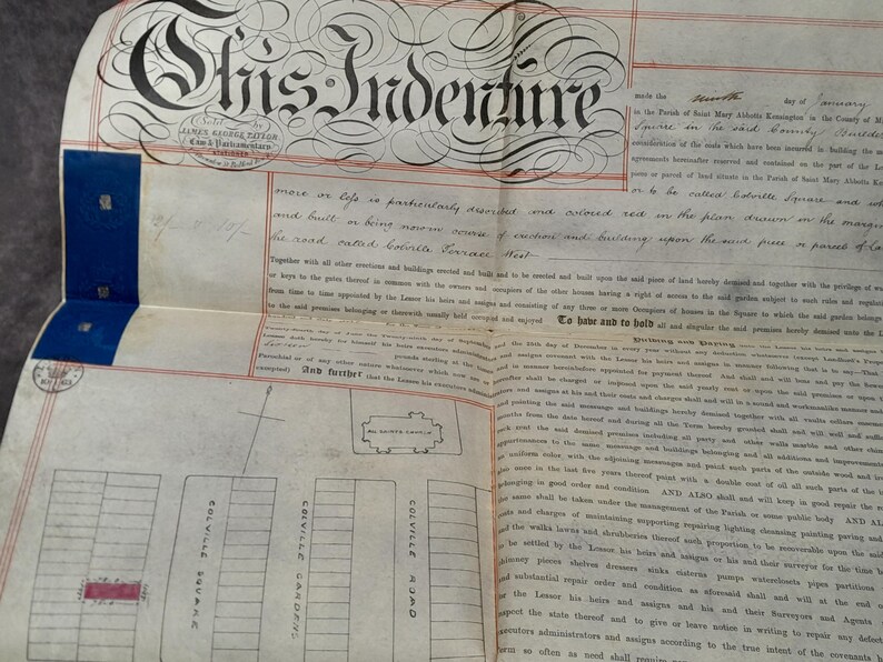 Victorian Contract Writing Examples Victorian Indenture, Antique Beautifully Hand Written Contract on ...