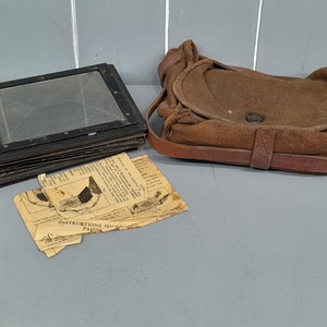 Selo film holders / dark slides and carry bag - Vintage Camera Equipment