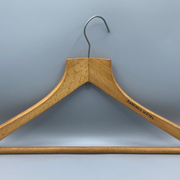 Vintage Large Wooden Hanger, Parkhill Hotel