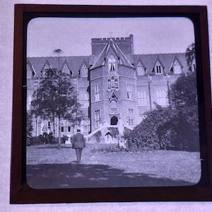 Antique Black and White Magic Lantern Slide, by Early 20th century English Manor House