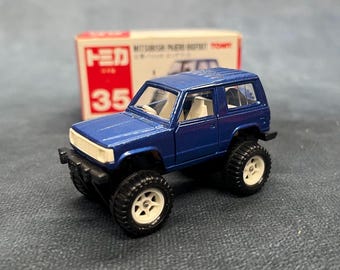 Mitsubishi Pajero Bigfoot (Blue) - Made in Japan Tomica 35, Vintage Toy Car
