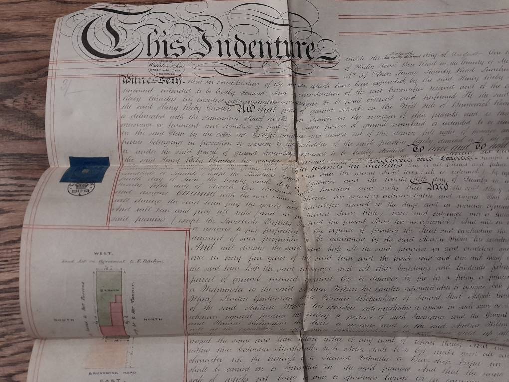 Victorian Contract Writing Examples Victorian Indenture, Antique Beautifully Hand Written Contract on ...