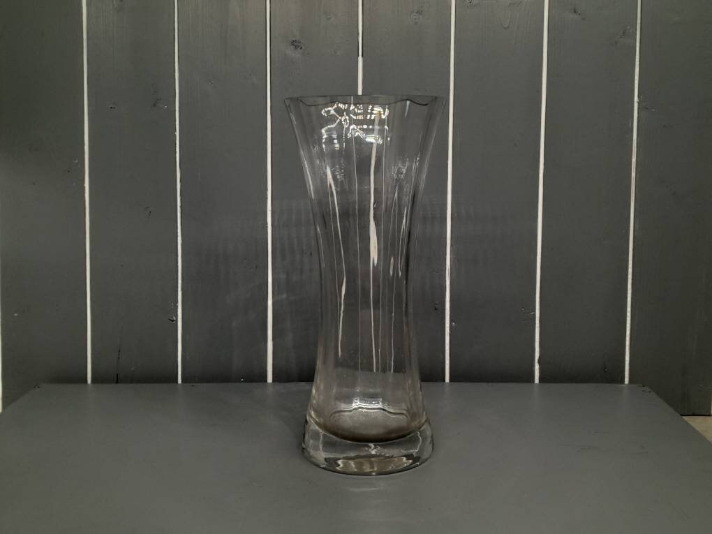 Tall Crystal Flower Vase, Vintage Glass Vase - 26cm - Etsy