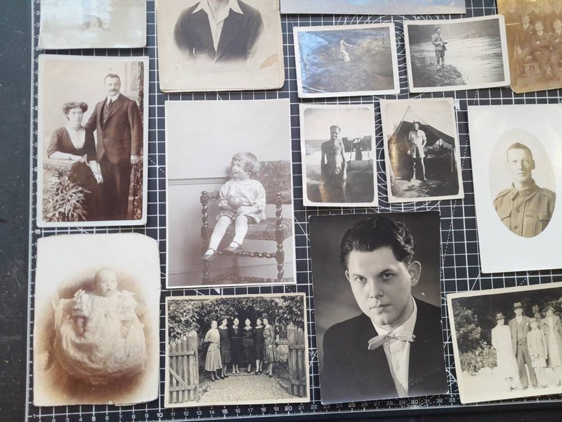 20 verschiedene Fotos 1900 1930er Jahre Sepia, echte antike Fotos Bild 3