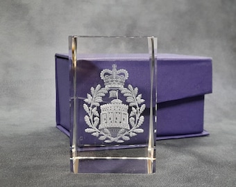 Presse-papiers en cristal, gravure au laser représentant la maison Windsor - Presse-papiers décoratifs