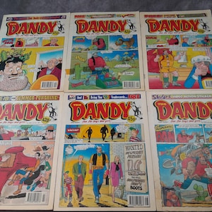 The Dandy Comic, Bundle of 6 Dandy Comics From 1990&#39;s, Vintage British Comics