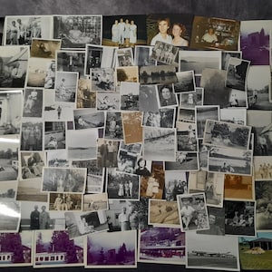 100 Assorted Vintage Photographs, Black and White / Sepia Mixed Subject, Old Photography Bundle Joblot