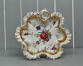 Vintage European Porcelain Dish, Beautifully guilded