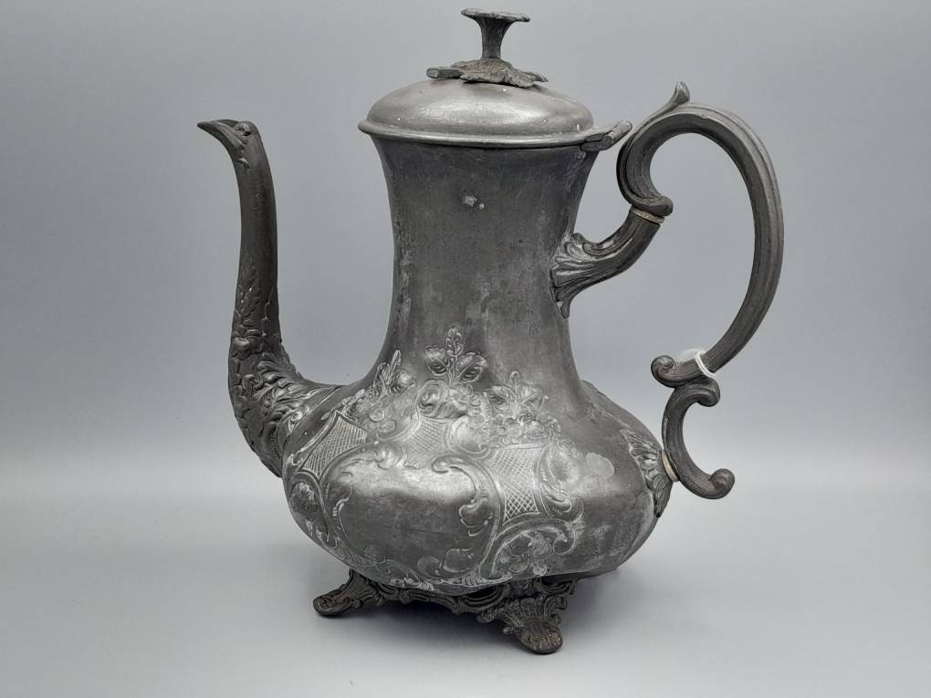 Antique pewter coffee pot discount