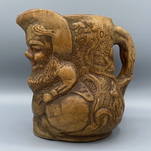 Carved Wood Affect, Porcelain Gnome Jug