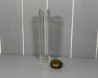 Antique Stirling Silver Topped Cut Glass Tube.