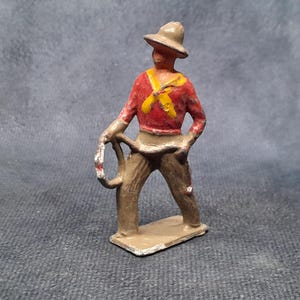 Vintage American Cowboy Metal Toy Wild West Figure, c1940&#39;s / 50&#39;s