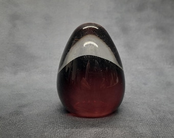Small Hand Made Paperweight, Purple Glass Paperweight - 5.3cm