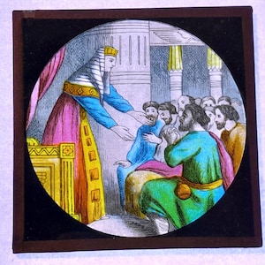 Antique Glass Magic Lantern Slide, by Early 20th century Colourful Slide