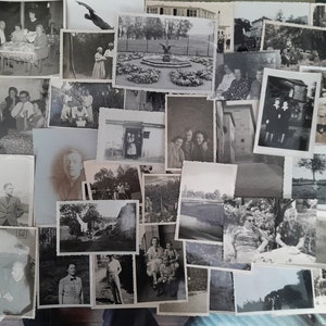 Collection of 50 Assorted Vintage Photographs, Old Black and White / Sepia Photographs, Unique Photo Bundle